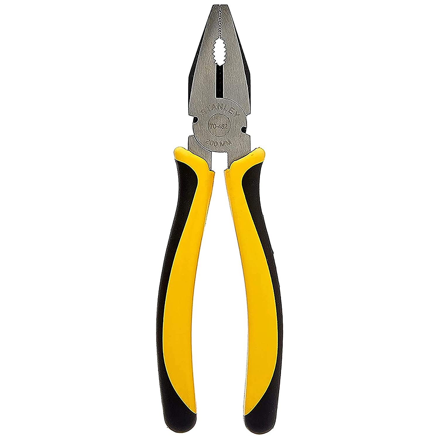 STANLEY 70-482 8'' Sturdy Steel Combination Plier Double Color Sleeve (Yellow and Black)